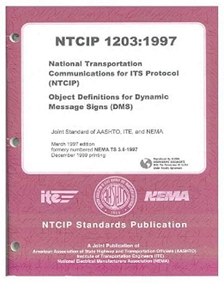 cover page of NTCIP 1203 1997 shown