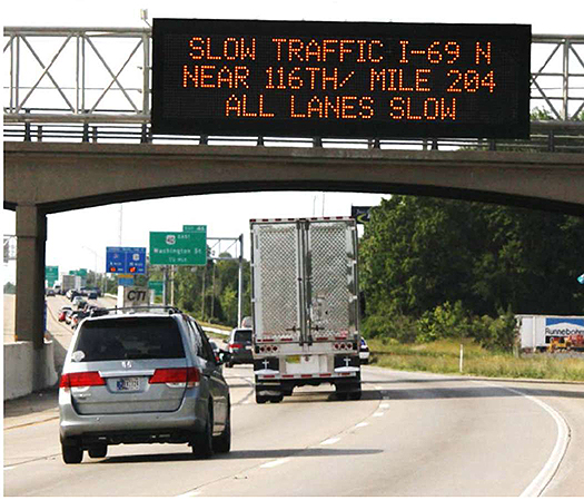 shows a Traffic condition message=Slow Traffic
