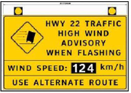 Activating a flashing beacon is illustrated here: wind speed