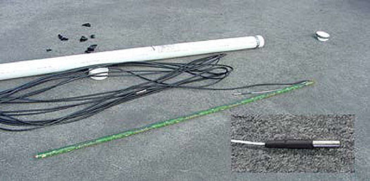Terminology: Sensor A photo of a roadway with some pavement sensors laying on it is shown.