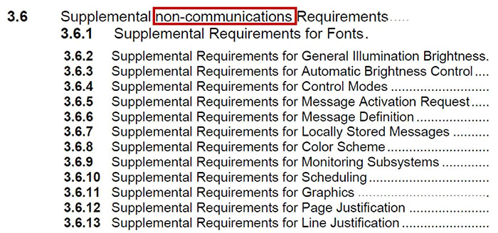 3.6 Supplemental non-communications Requirements. Please see the Extended Text Description below.