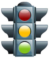 This slide contains a graphic of a traffic signal.