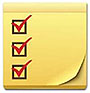 Checklist icon used to indicate a process that is being laid out sequentially.