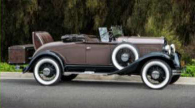 Photo depicts a 1930's roadster coupe.