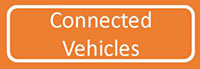 Orange label with the text "Connected Vehicles"