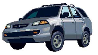 Clip art graphic - silver vehicle