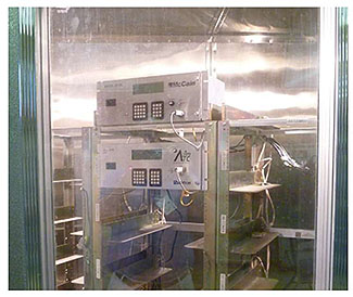 n the upper right of the slide is a picture of State of California Transportation Lab's environmental chamber. Please see the Extended Text Description below.