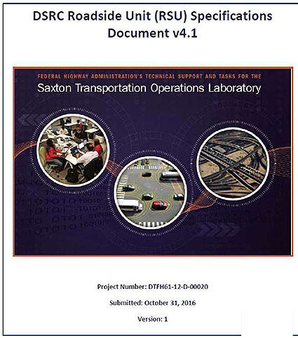 This slide shows the cover of the RSU Specification v4.1