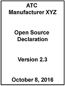 This slide has a graphic showing a cover page for Open Source Declaration