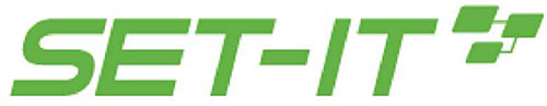 This slide displays the SET-IT logo, which consists of the term “SET-IT” in a light green sans-serif italicized font and the rectangles connected by lines at the end.