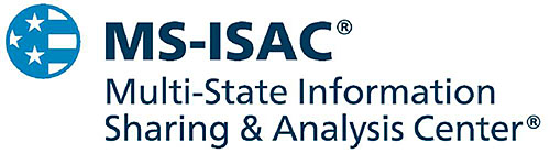 This slide has a screen shot of the logo and name of the Multi-State Information Sharing and Analysis Center from their website. The logo is a circle with a couple stars and stripes from a small portion of an American flag.