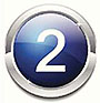 2. A graphic image of the number 2 in a chrome and blue circle.