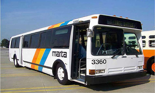 A photo of a parked MARTA bus.