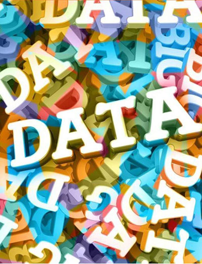 This slide is entitled, “What is Big Data?”. There is a graphic on the left-hand side of the slide of a word cloud comprised of the words “big” and “data” intermixed in various, bright colors.