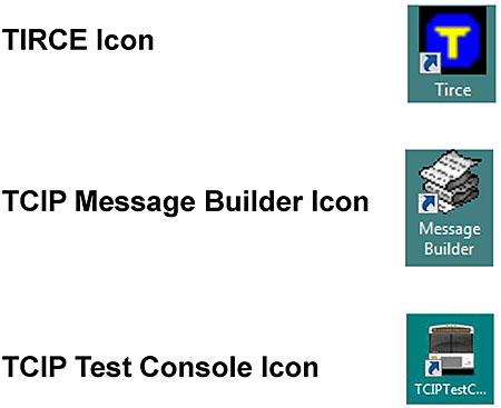 This graphic shows the desktop icons for each of the TCIP tools. Please see the Extended Text Description below.