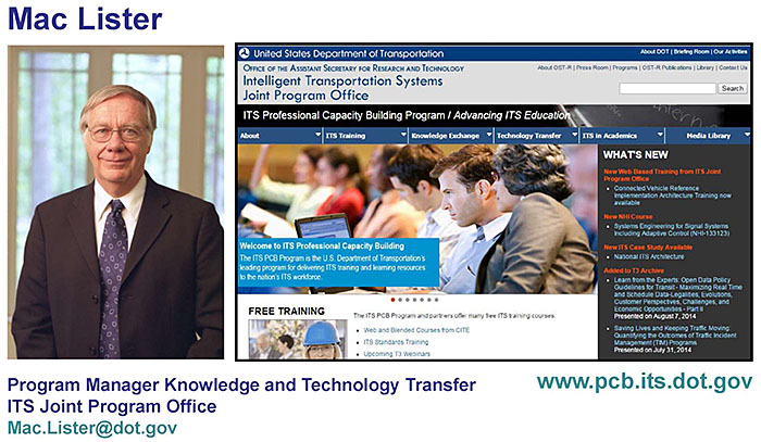 Welcome slide with Mac Lister and screen capture of home webpage. Please see the Extended Text Description below.