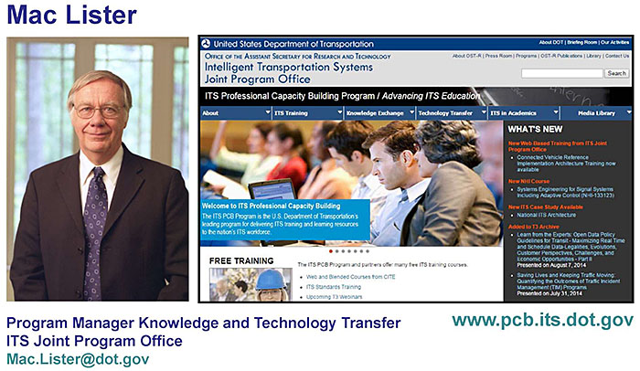 Welcome slide with Mac Lister and screen capture of home webpage. Please see the Extended Text Description below.