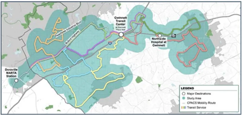 Image of a map of ST-CTN Study Area in Gwinnett County