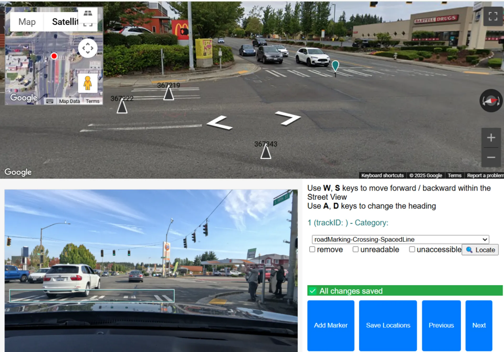 JC-Techs street detection and validation interface
