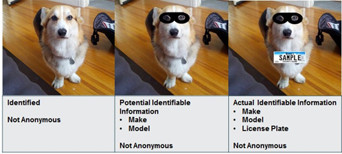 This figure illustrates the differences between Privacy and Anonymity