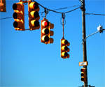 Photo of traffic signals.