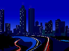 a graphic of a cityscape at night