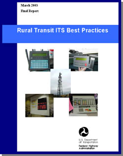 cover for a report titled, Rural Transit ITS Best Practices