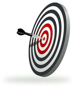 a target with a dart in its bulls eye relating to the slides bullet point on accuracy